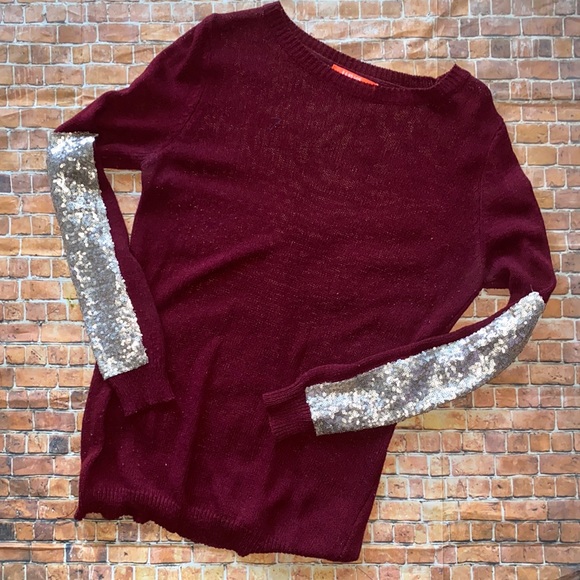 **5 for $20** Sweater with Sequin Sleeve - Picture 1 of 4